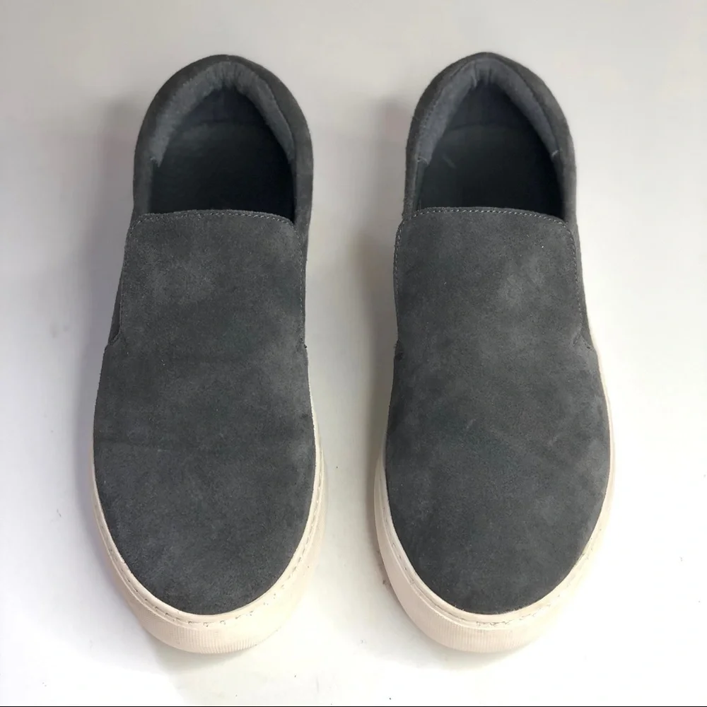 J/Slides Acer grey suede slip on platform sneakers size 8.5
